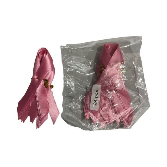 BREAST CANCER AWARENESS Accessories Bundle Set, 34 Ribbons/ 24 Buttons - Picture 2 of 9